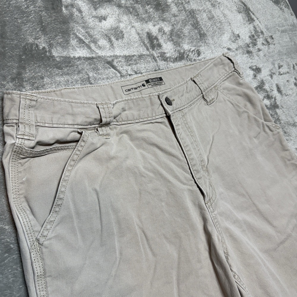 Carhartt Mens Relaxed Fit Carpenter Shorts Rugged Flex Duck Tan Size 36 Canvas - Picture 3 of 7